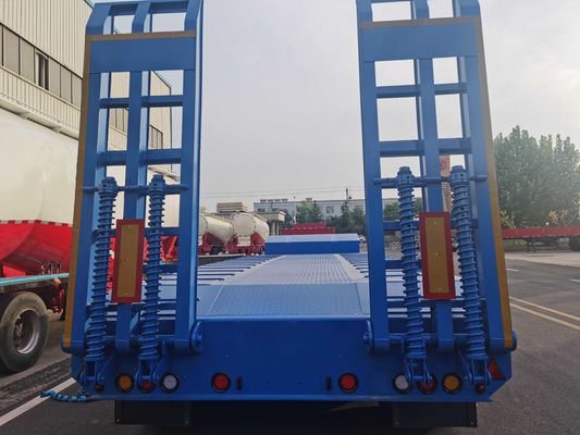 Özel 3 Eksen Flatbed Yarım Rel Traktor Kamyonlar 40 Ft Yarım Düşük Yatak Rel