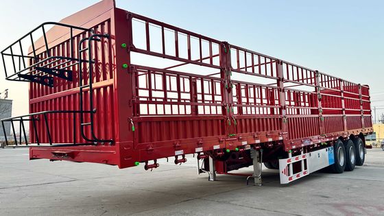 Ağır Güçlü 40 ton 50 ton Kargo Yarım Rel 3 Akslı Çit Kargo Yarım Rel